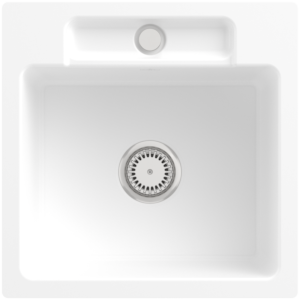 Villeroy and Boch Siluet sink 33451FRW with waste set and manual operation, Stone White