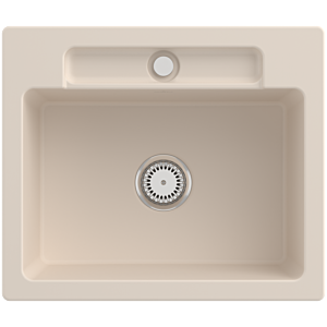 Villeroy und Boch Siluet Spüle 334601FU mit Ablaufgarnitur und Handbetätigung, Ivory