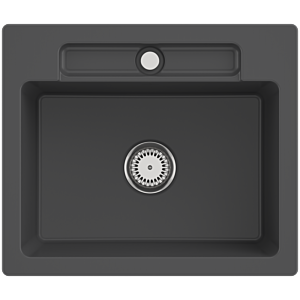 Villeroy and Boch Siluet sink 334601i4 with waste set and manual operation, Graphit