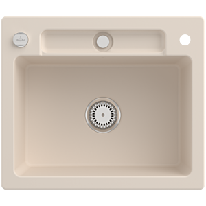 Villeroy et Boch Siluet évier 334602FU avec garniture de vidage et actionnement excentrique, Ivoire