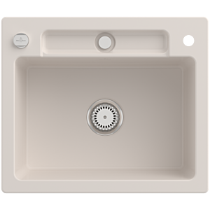 Villeroy et Boch Siluet évier 334602KR avec garniture de vidage et actionnement excentrique, Crema