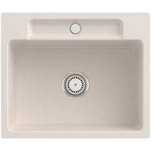 Villeroy und Boch Siluet Flächenbündige Spüle 33461FKR mit Ablaufgarnitur und Handbetätigung, Crema