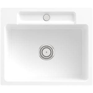 Villeroy et Boch Évier de Siluet avec garniture de vidage et commande manuelle, Stone White