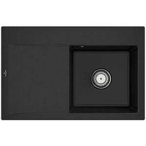 Villeroy and Boch Subway Style 45 built-in sink 334701J0 right, with drain fitting, manual operation, chromite CeramicPlus, 78 x 51 cm