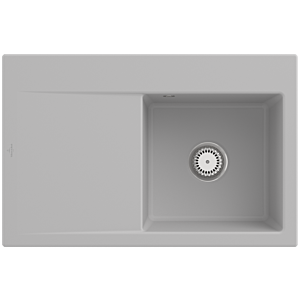 Villeroy and Boch Subway Style 45 built-in sink 334701SM right, with drain fitting, manual operation, steam CeramicPlus, 78 x 51 cm