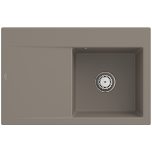 Villeroy and Boch Subway Style 45 built-in sink 334701TR right, with drain fitting, manual operation, timber CeramicPlus, 78 x 51 cm
