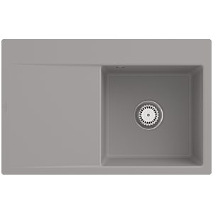 Villeroy and Boch Subway Style 45 Flat flush-mounted sink 33471FKD right, with drain fitting, manual operation, fossil CeramicPlus, 78 x 51 cm