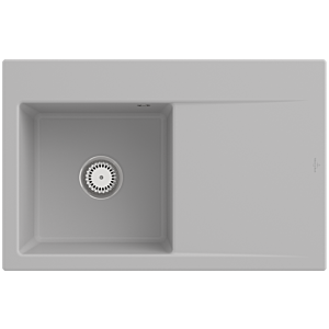 Villeroy et Boch Subway Style 45 Évier plat encastrable 334801SM gauche, avec garniture de vidage , commande manuelle, vapeur CeramicPlus, 78 x 51 cm