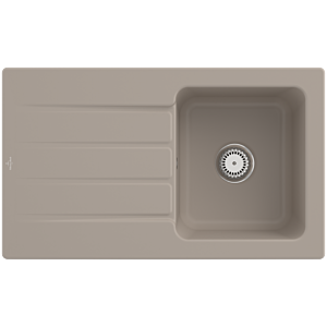 Villeroy and Boch Architectura MetalRim sink 335001AM with waste set and manual operation, Almond