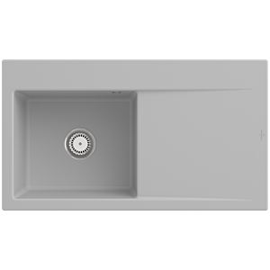 Évier encastrable Villeroy et Boch Subway Style 50 335201SM à gauche, avec garniture de vidage , 900 x 510 mm, commande manuelle, vapeur CeramicPlus