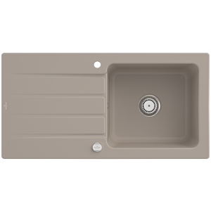 Villeroy and Boch Architectura sink 336002AM with waste set and eccentric operation, Almond