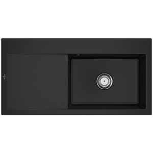 Évier encastrable Villeroy et Boch Subway Style 60 336101J0 vasque à droite, garniture de vidange avec commande manuelle, 1000 x 510 mm, Chromite