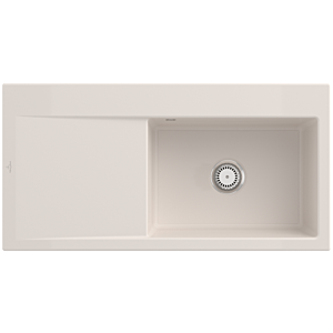 Villeroy und Boch Subway Style 60 Einbauspüle 336101KR Becken rechts, Ablaufgarnitur mit Handbetätigung, 1000 x 510 mm, Crema