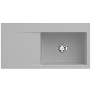 Villeroy und Boch Subway Style 60 Einbauspüle 336101SM Becken rechts, Ablaufgarnitur mit Handbetätigung, 1000 x 510 mm, Steam