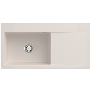 Villeroy and Boch Subway Style 60 built-in sink 336201KR basin left, drain fitting with manual operation, 1000 x 510 mm, Crema