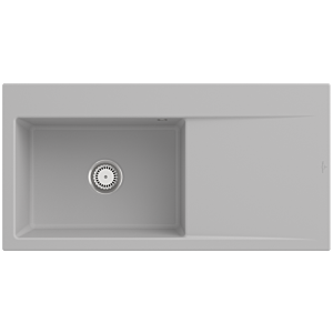 Évier encastrable Villeroy et Boch Subway Style 60 336201SM cuvette à gauche, garniture de vidange avec commande manuelle, 1000 x 510 mm, Steam