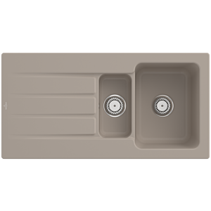 Villeroy and Boch Architectura MetalRim sink 336501AM with waste set and manual operation, Almond