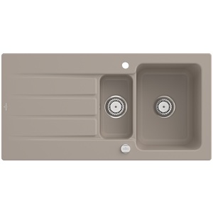 Villeroy and Boch Architectura sink 336502AM with drain fitting and eccentric operation, Almond