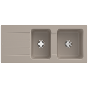 Villeroy et Boch Architectura MetalRim évier 338001AM avec garniture de vidage et commande manuelle, Amande