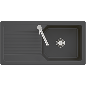 Évier à encastrer Villeroy &amp; Boch Linara 60 33861Fi4 avec bonde, commande manuelle, finition graphite CeramicPlus