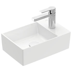 Villeroy & Boch Memento 2.0 Handwaschbecken  43234G01 40x26cm, 1 Hahnloch, ohne Überlauf, Weiß