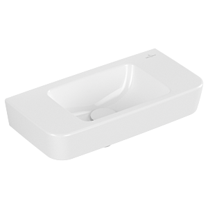 Villeroy et Boch O.novo lave-mains 434253T2 50x25cm, sans trop-plein, sans trou pour robinetterie, blanc AntiBac C-plus