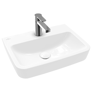 Villeroy et Boch O.novo lave-mains 434451T2 50x37cm, carré, avec trou pour robinet, sans trop-plein, blanc AntiBac C-plus