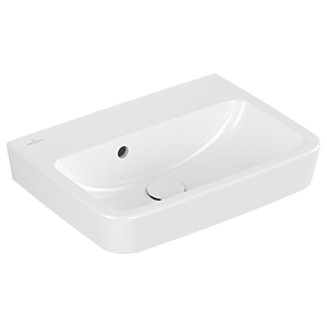 Villeroy und Boch O.novo Handwaschbecken 43445201 50x37cm, eckig, ohne Hahnloch, mit Überlauf, weiß