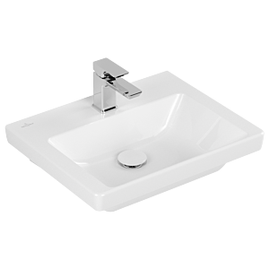 Villeroy und Boch Subway 3.0 Handwaschbecken 43705101 50x40cm, mit Hahnloch/ohne Überlauf, weiß