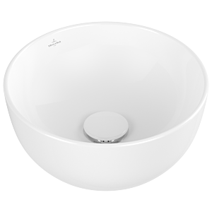 Villeroy und Boch Artis Aufsatzwaschtisch 43893201 d= 32,5cm, rund, ohne Hahnlochbank, ohne Überlauf, weiß