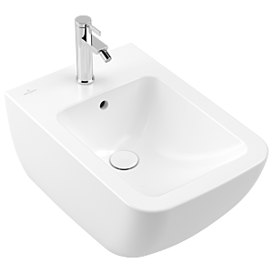 Villeroy und Boch Venticello Wand-Bidet 441100RW 56x37,5cm, stone white C-plus, mit Hahnloch, mit Überlauf