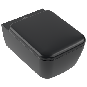 Villeroy und Boch Skyla WC-Set Combi-Pack 4682CLR7 370x530x310mm, wandhängend, mit TwistFlush, Pure Black CeramicPlus