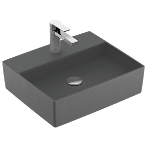 Villeroy & Boch Memento 2.0 countertop washbasin 4A0751I4 50 x 42 cm, Graphite C-plus, with tap hole, without overflow