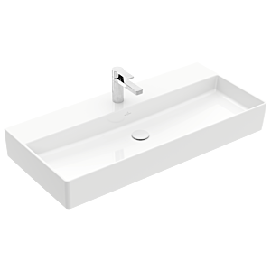 Villeroy &amp; Boch Memento 2.0 washbasin 4A221HR1 100 x 47 cm, white alpine C-plus, with tap hole, without overflow