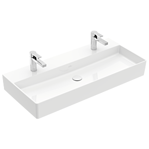 Villeroy &amp; Boch Memento 2.0 washbasin 4A221KR1 100 x 47 cm, white alpine C-plus, with tap hole, without overflow