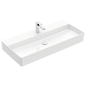 Villeroy & Boch Memento 2.0 Waschtisch 4A22A201 100 x 47 cm, weiß alpin, mit Hahnloch, ohne Überlauf