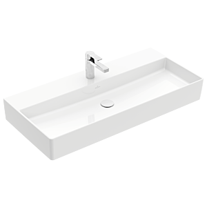 Villeroy & Boch Memento 2.0 Waschtisch 4A22A2R1 100 x 47 cm, weiß alpin C-plus, mit Hahnloch, ohne Überlauf