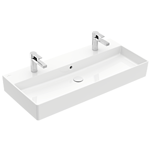 Villeroy und Boch Memento 2.0 Waschtisch 4A22A4R1 100x47cm, 2 Hahnlöcher, mit Überlauf, Weiß C+