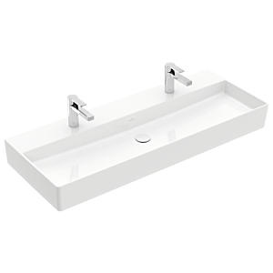Villeroy und Boch Memento 2.0 Waschtisch 4A22C1R1 120x47cm, 2 Hahnlöcher, ohne Überlauf, Weiß C+