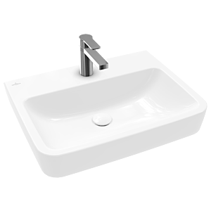Villeroy and Boch O.novo washbasin 4A4161T2 60x46cm, square, with tap hole, without overflow, white AntiBac C-plus