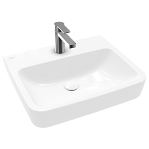 Villeroy et Boch Lavabo à encastrer / à poser O.novo 4A41MJ01 55x46cm, carré, avec trou pour robinet, sans trop-plein, blanc