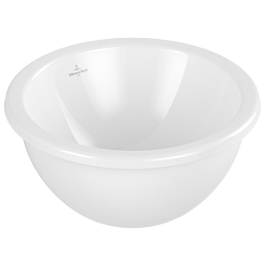 Villeroy and Boch Loop &amp; friends undermount washbasin 4A510101 round, without tap hole bank, without overflow, Ø 33 cm, white