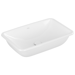 Villeroy and Boch Loop &amp; friends undermount washbasin 4A5801R1 without tap hole platform, without overflow, 61.5 x 39 cm, white C-plus