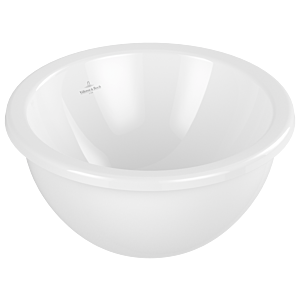 Villeroy et Boch Loop &amp; friends lavabo à encastrer 4A5901R1 rond, sans trou pour robinet, sans trop-plein, Ø 39 cm, blanc C-plus