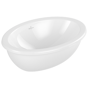 Villeroy and Boch Loop &amp; friends built-in washbasin 4A6101R1 oval, without tap hole bank, without overflow, 50.5 x 36 cm, white C-plus