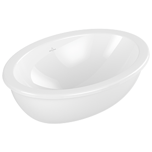 Villeroy and Boch Loop &amp; friends built-in washbasin 4A630101 oval, without tap hole bank, without overflow, 66 x 47 cm, white