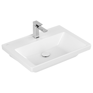 Villeroy et Boch Subway 3.0 lavabo 4A7066RW 65x47cm, avec 2000 trou du robinet / sans trop - plein, pierre blanche C-plus