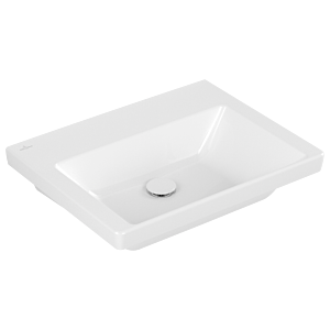 Villeroy and Boch Subway 3.0 washbasin 4A706FR1 60x47cm, ground underside, without tap hole / without overflow, white C-plus