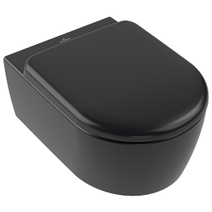 Villeroy and Boch Skyla WC set combi-pack 5656CLR7 370x530x315mm, wall-mounted, with TwistFlush, Pure Black CeramicPlus