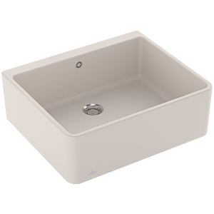 Villeroy und Boch Spülstein Einzelbecken 636001KR Ablaufgarnitur mit Handbetätigung, Crema